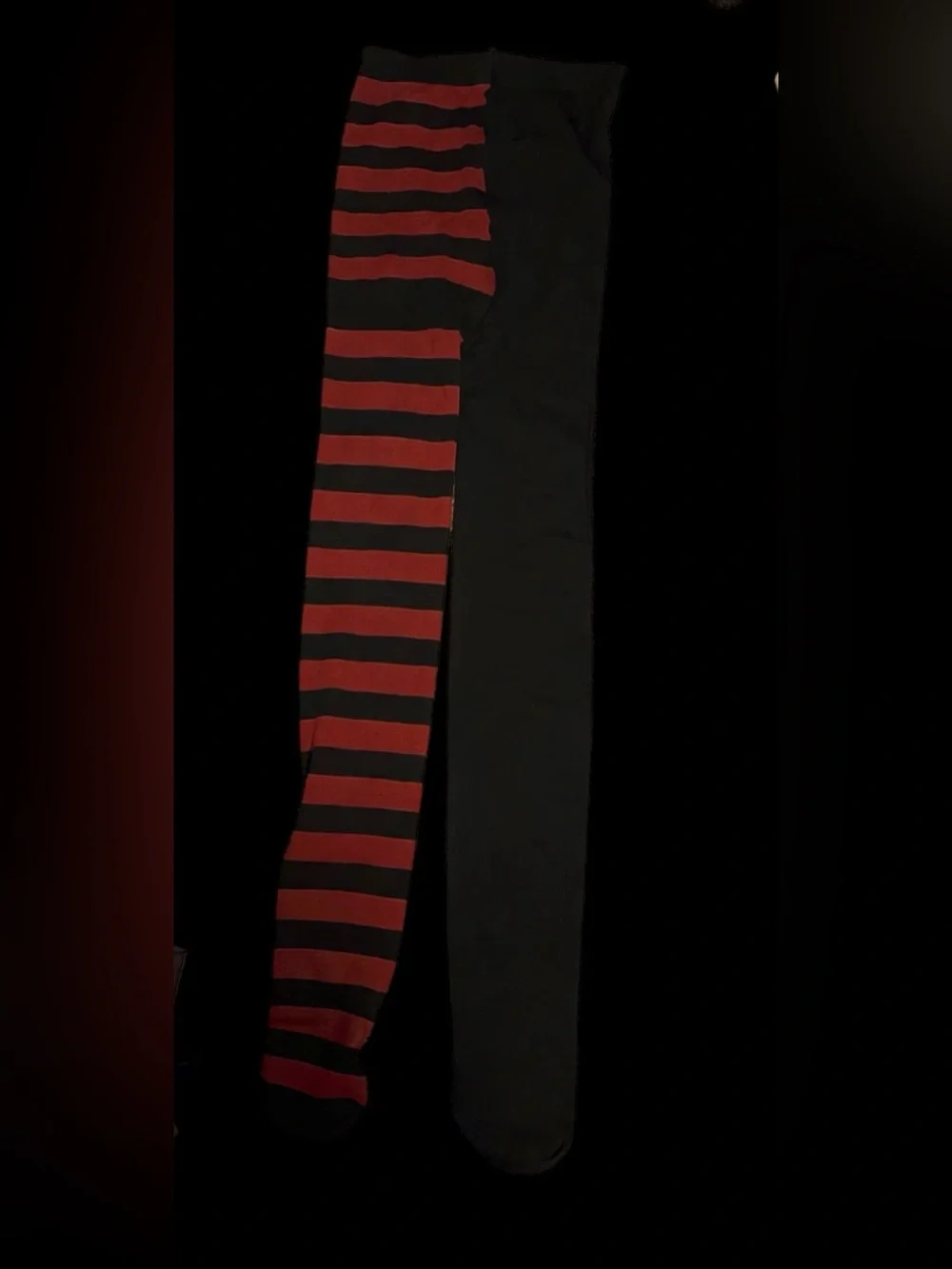 Spirit Halloween Black/Red Striped Tights